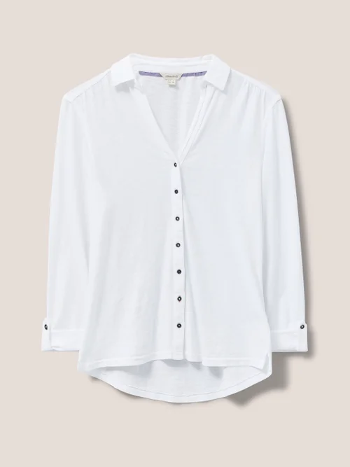 White Stuff Annie Jersey Shirt - BRIL WHITE - 48 Image 4