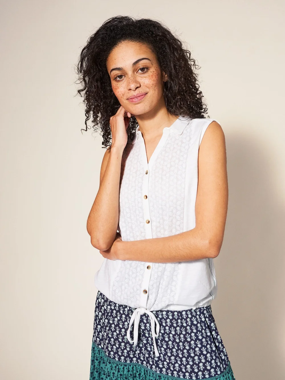 Chemise en jersey FLOWING GRASSES - Bril White - 38/R Image 1