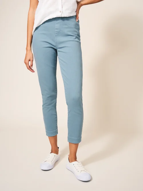 White Stuff Janey Crop Jegging - MID TEAL - 44 Image 3