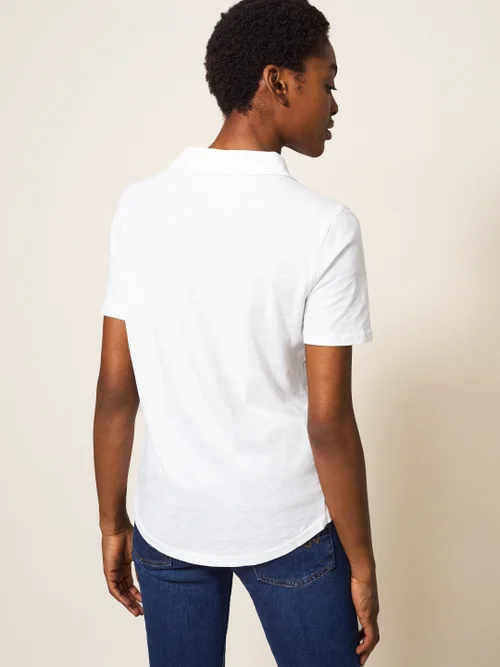 White Stuff Penny Pocket Jersey Shirt - BRIL WHITE - 38 Image 4