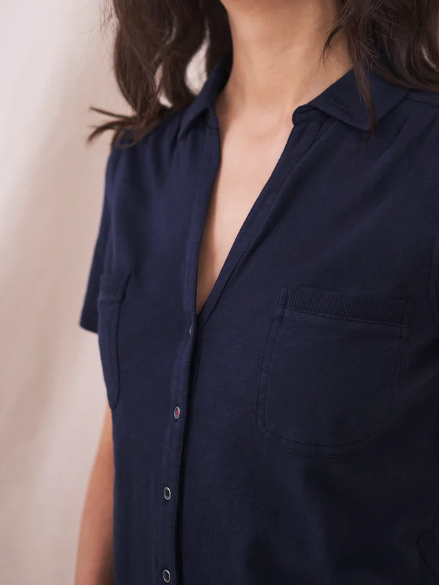 White Stuff Penny Pocket Jersey Shirt - FR NAVY