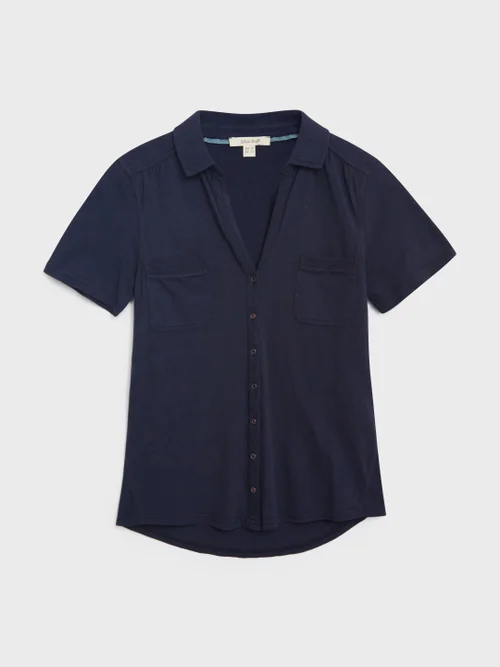 White Stuff Penny Pocket Jersey Shirt - FR NAVY - 38 Image 4