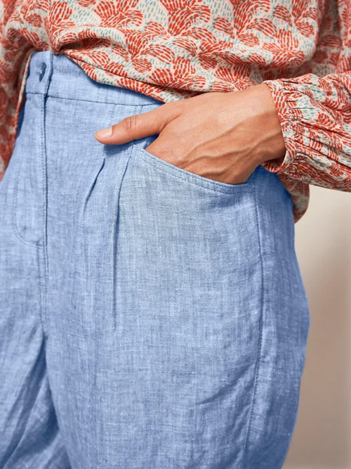 Pantalon En Lin Rowena - Chamb Blue - 38/R Image 3