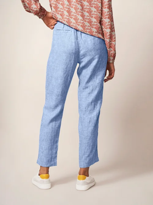 Pantalon En Lin Rowena - Chamb Blue - 38/R Image 4
