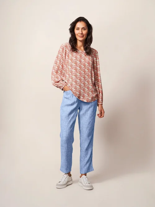 Pantalon En Lin Rowena - Chamb Blue - 48/R Image 2