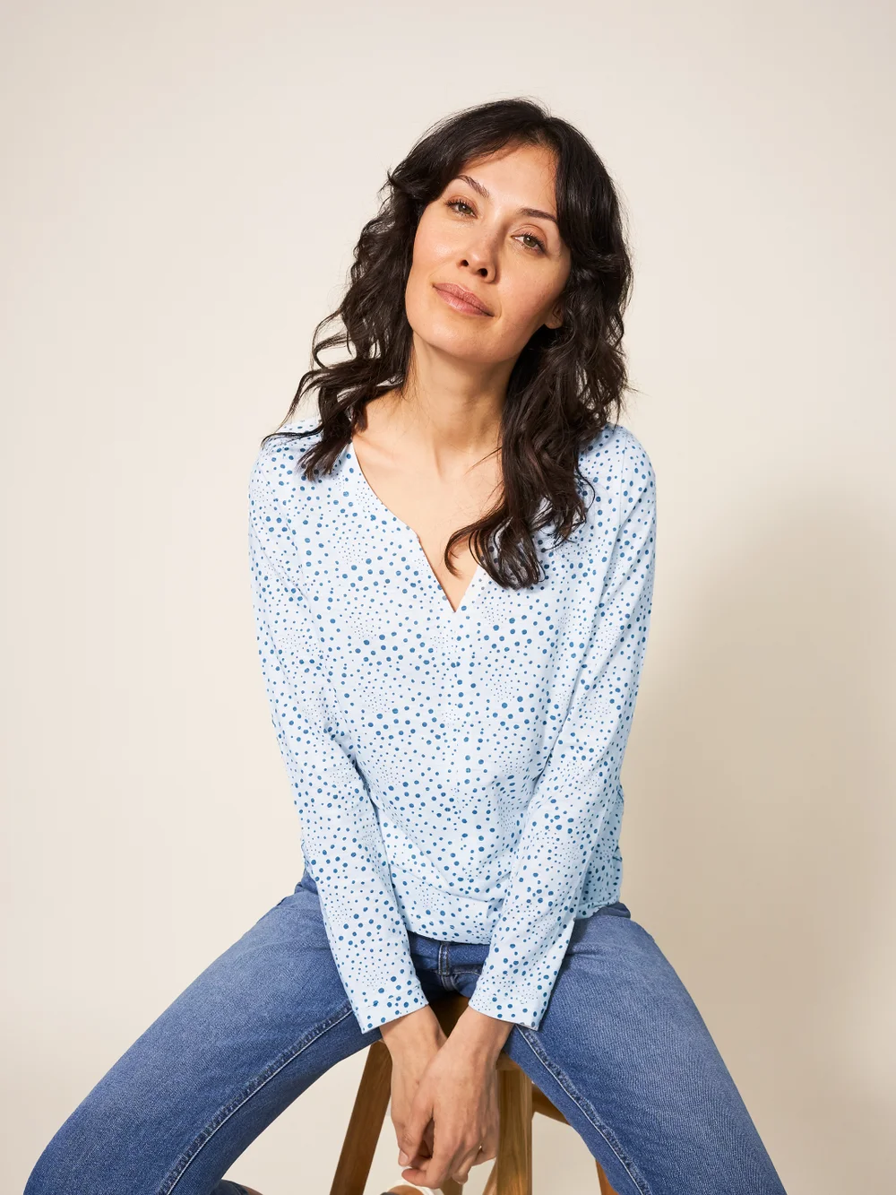 White Stuff Nelly Ls Tee - White Mlt - 38 Image 1