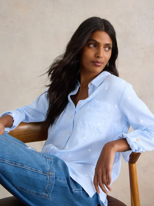 Chemise Sophie En Coton Biologique - Blue Mlt - 34 Image 1
