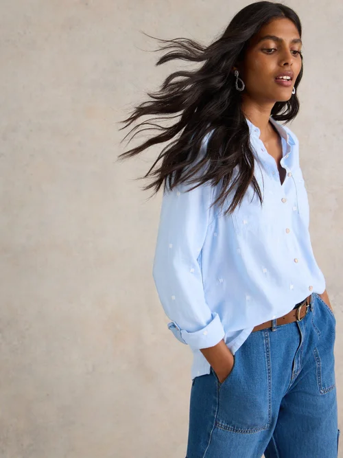 Chemise Sophie En Coton Biologique - Blue Mlt - 34 Image 3