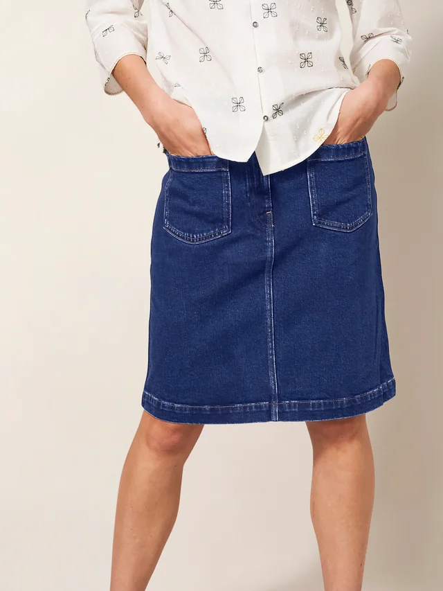 White Stuff Melody Denim Skirt - Dk Denim