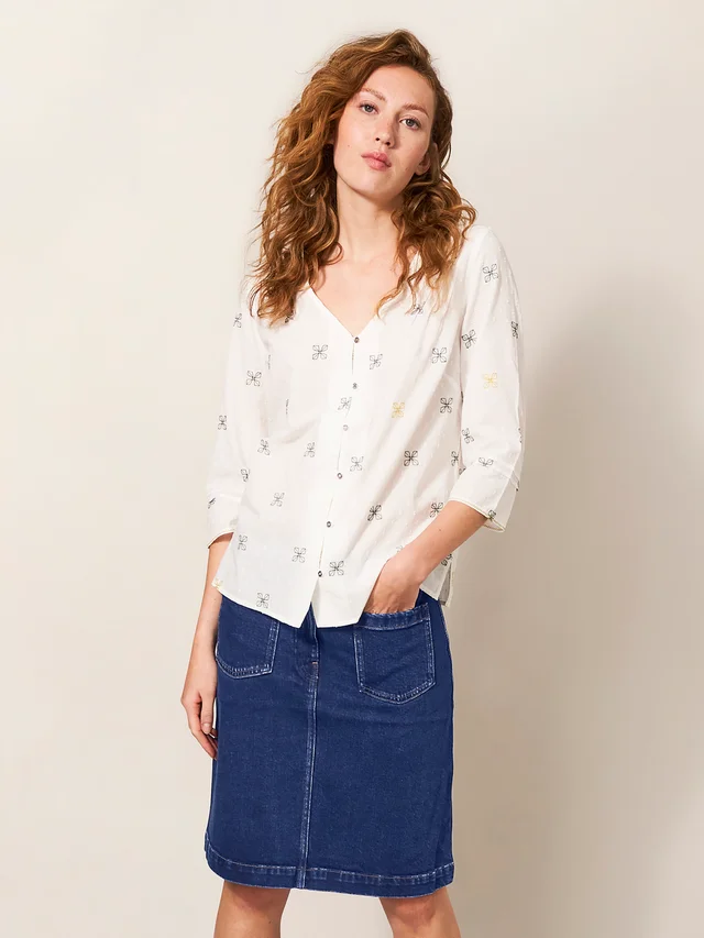 White Stuff Melody Denim Skirt - Dk Denim