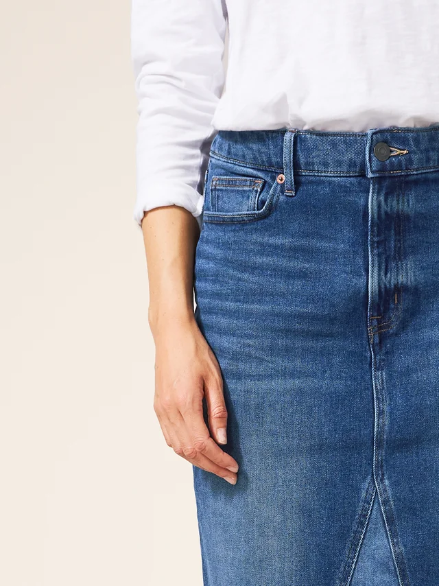 White Stuff Jemma Denim Skirt - Mid Denim