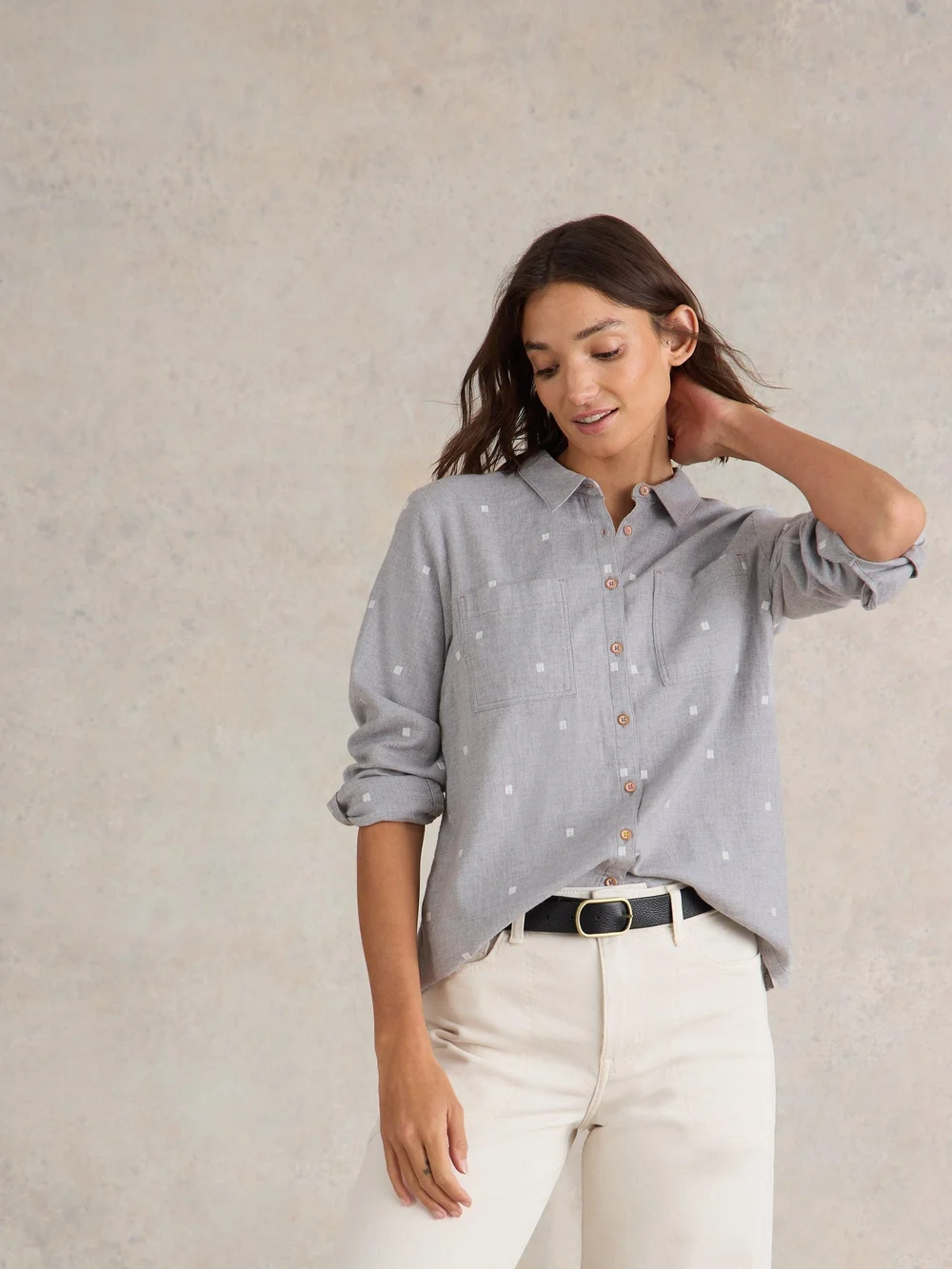 Chemise Sophie En Coton Biologique - Grey Mlt - 34 Image 1
