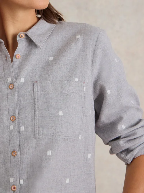 Chemise Sophie En Coton Biologique - Grey Mlt - 34 Image 3