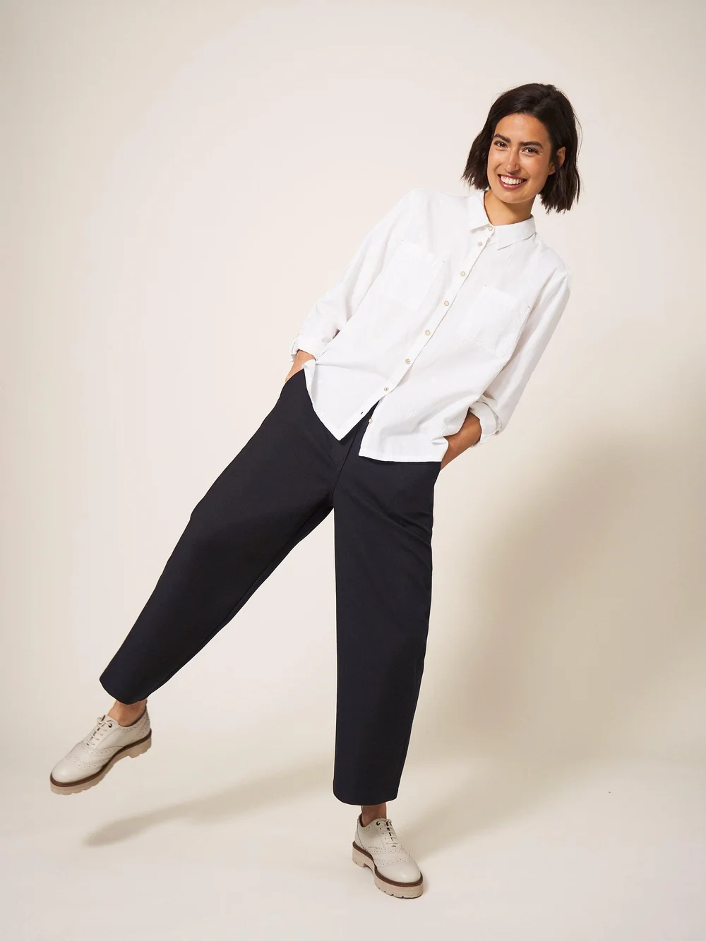 Pantalon court à jambes larges Belle - Pure Blk - 36 Image 1