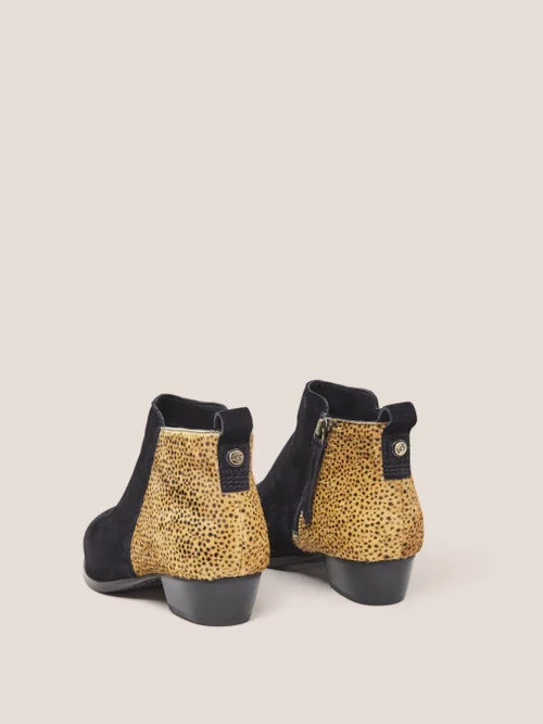 White Stuff Willow Suede Pony Ankle Boot - Blk Pr - 39 Image 4