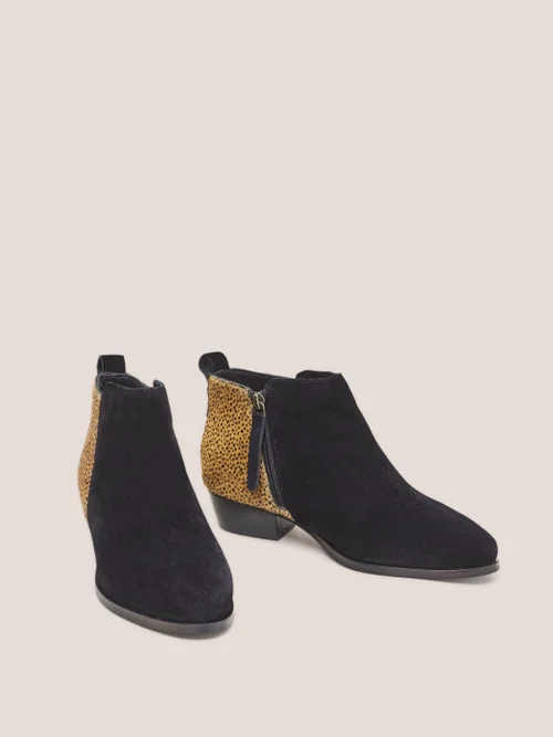 White Stuff Willow Suede Pony Ankle Boot - Blk Pr - 39 Image 3