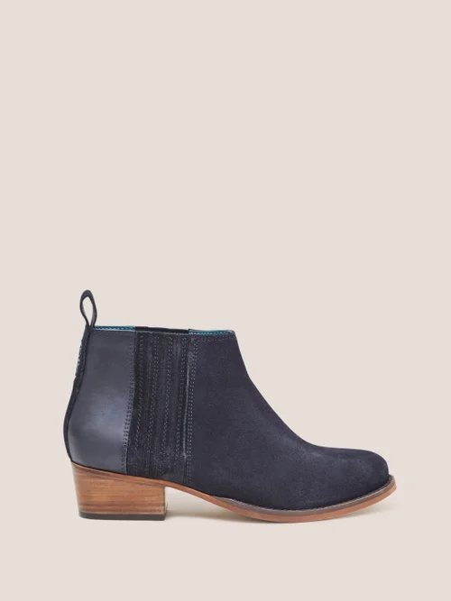 White Stuff Winona Suede Ankle Boot - Dark Navy - 37 Image 1