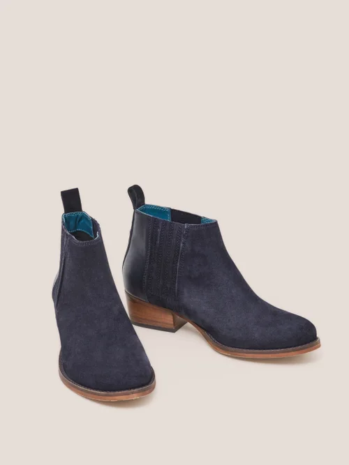 White Stuff Winona Suede Ankle Boot - Dark Navy - 37 Image 3