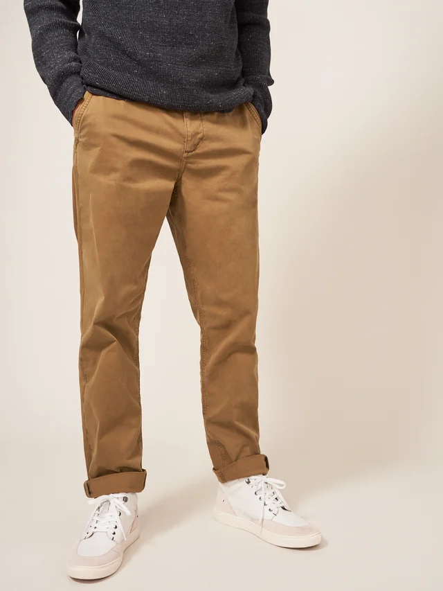White Stuff Sutton Organic Chino Trouser - Mid Brown