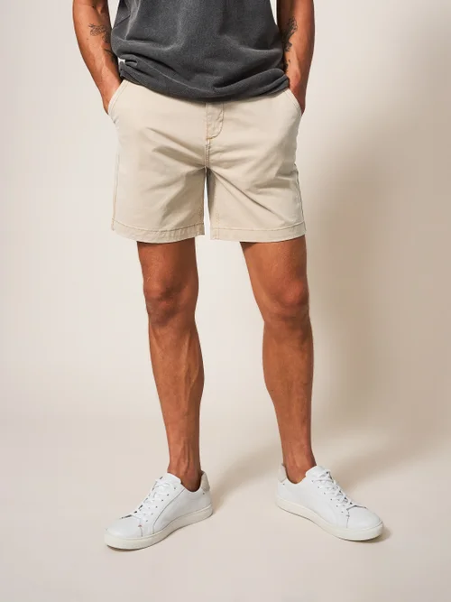 White Stuff Sutton Organic Chino Short - Lgt Nat - 30/R Image 2