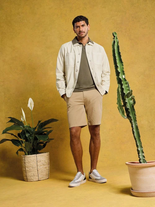 White Stuff Sutton Organic Chino Short - Lgt Nat - 30/R Image 1
