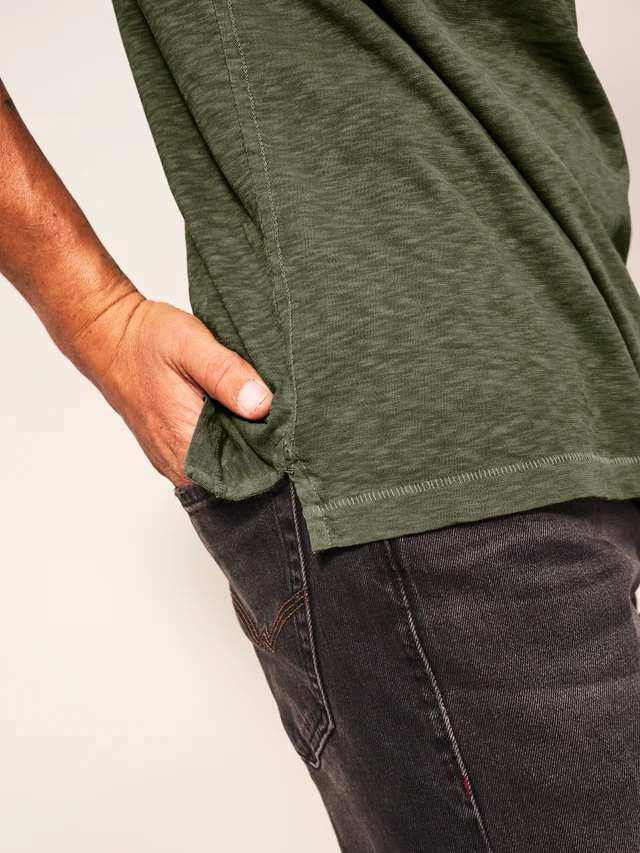 White Stuff Abersoch Short Sleeve Tee - Khaki Grn