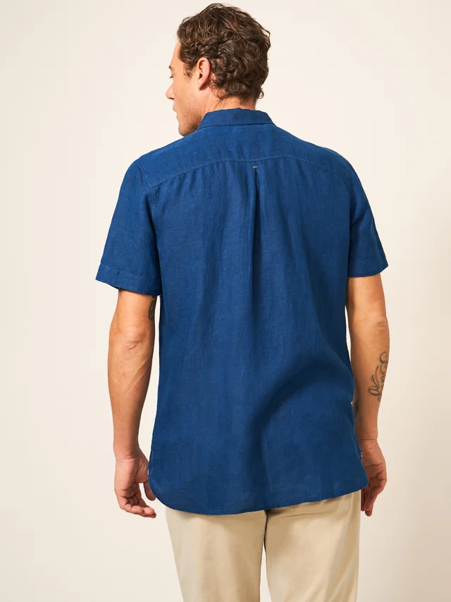 White Stuff Pembroke Ss Linen Shirt - Dark Navy
