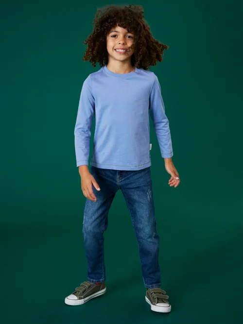 White Stuff Long Sleeve Abersoch T Shirt - Lgt Blue - 5-6 Image 2