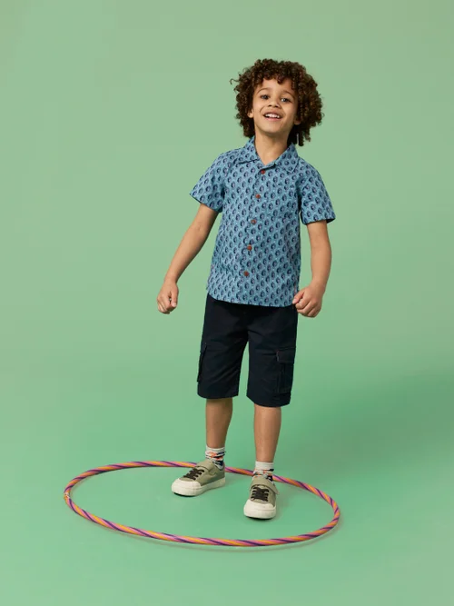 White Stuff Mini Fish Printed Ss Shirt - Mint Green - 5-6 Image 3