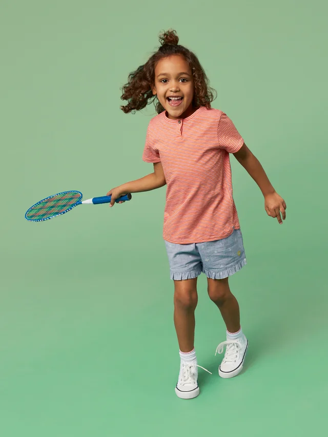 White Stuff Chambray Frill Short - Chamb Blue