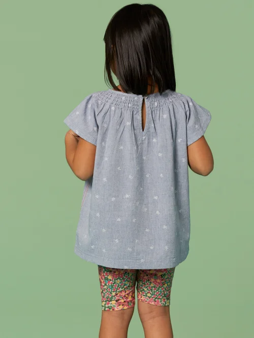 White Stuff Chambray Frill Top - Chamb Blue - 5-6 Image 4