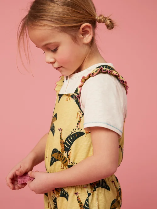White Stuff Ava Printed Playsuit - Yellow Mlt - 3-4 Image 3