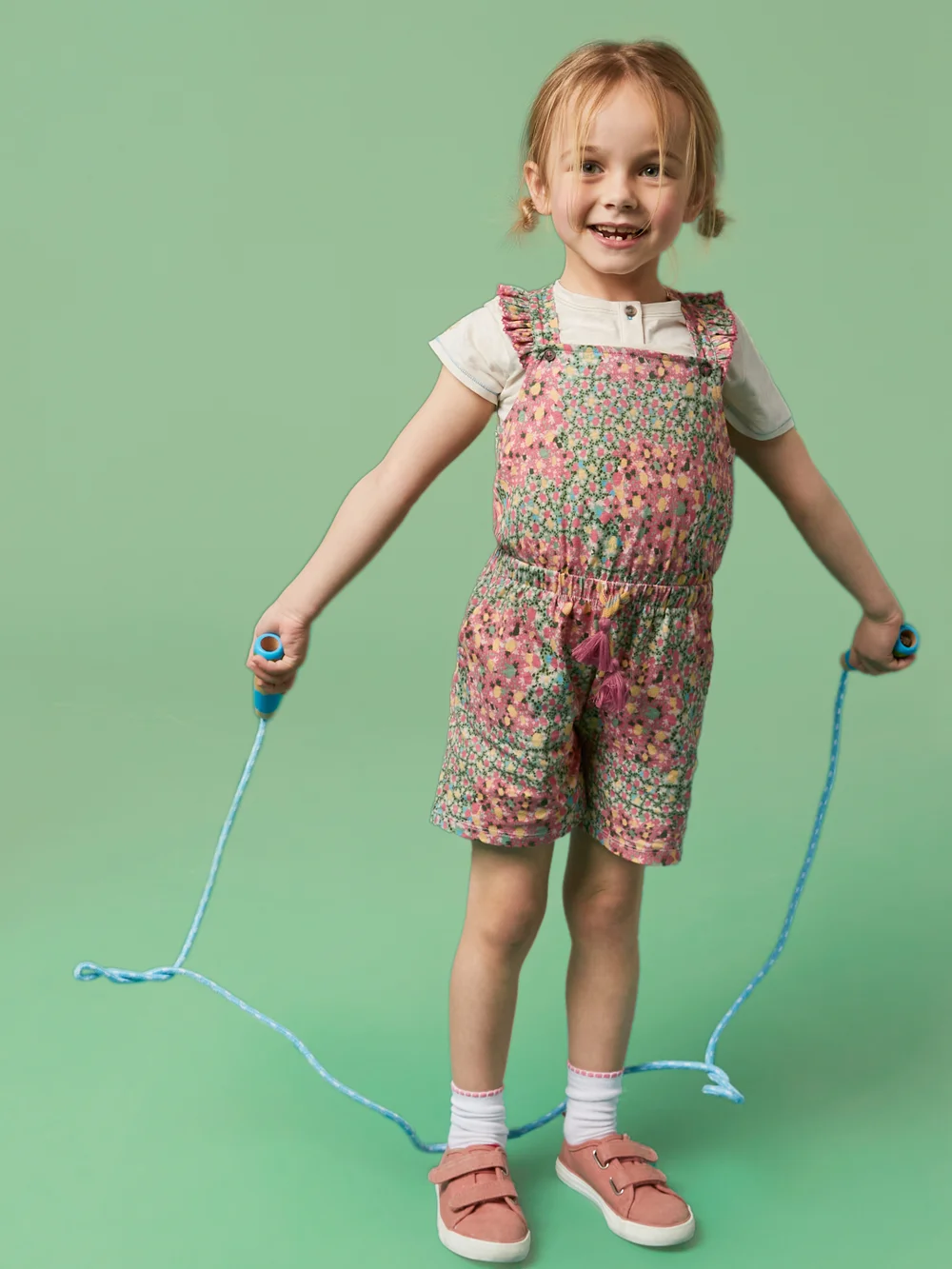 White Stuff Ava Printed Playsuit - Pink Mlt - 3-4 Image 1