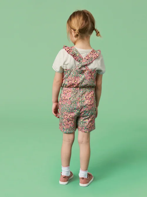 White Stuff Ava Printed Playsuit - Pink Mlt - 3-4 Image 4