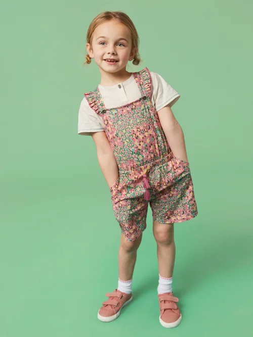 White Stuff Ava Printed Playsuit - Pink Mlt - 3-4 Image 3