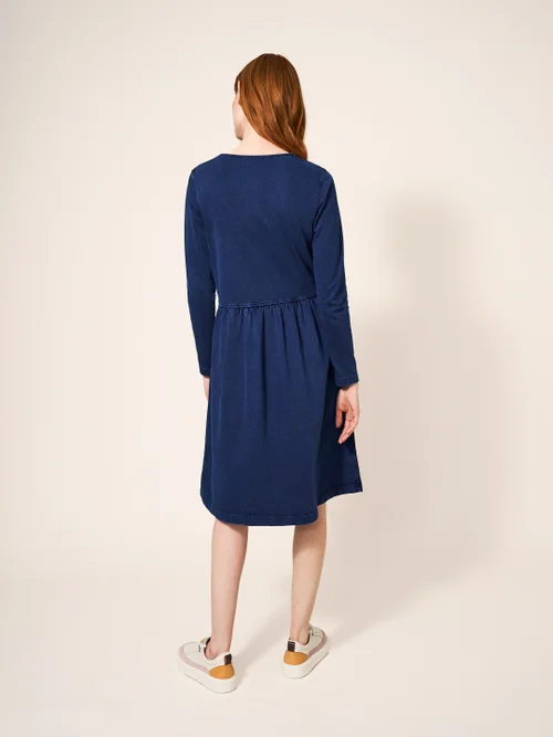 White Stuff Marsia Denim Jersey Dress MID_DENIM 52 Image 3