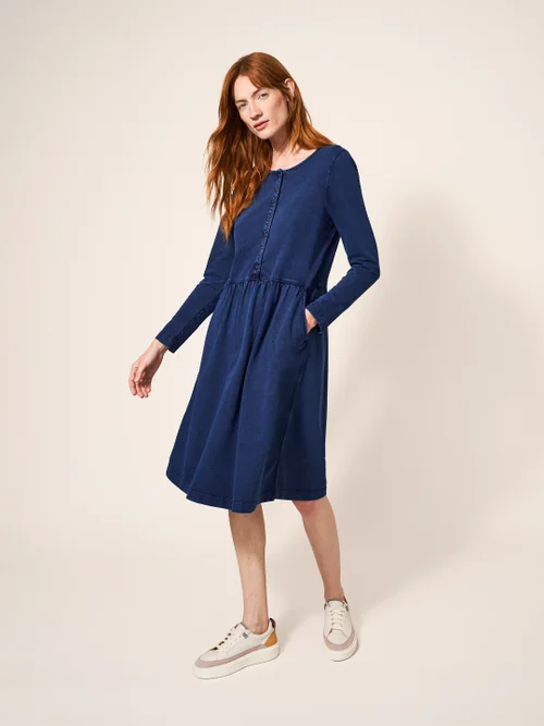 White Stuff Marsia Denim Jersey Dress MID_DENIM 52 Image 1