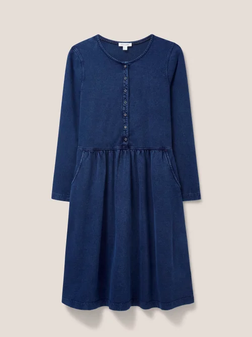 White Stuff Marsia Denim Jersey Dress MID_DENIM 52 Image 4
