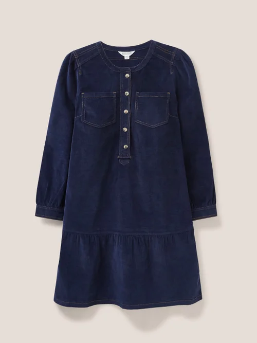 White Stuff Norma Cord Dress DARK_NAVY 40 Image 4