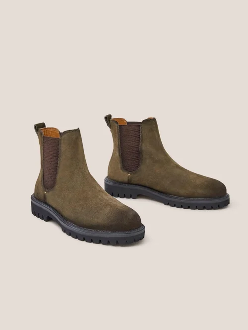 Bottes Chelsea en daim épais - Khaki Grn - 42 Image 3