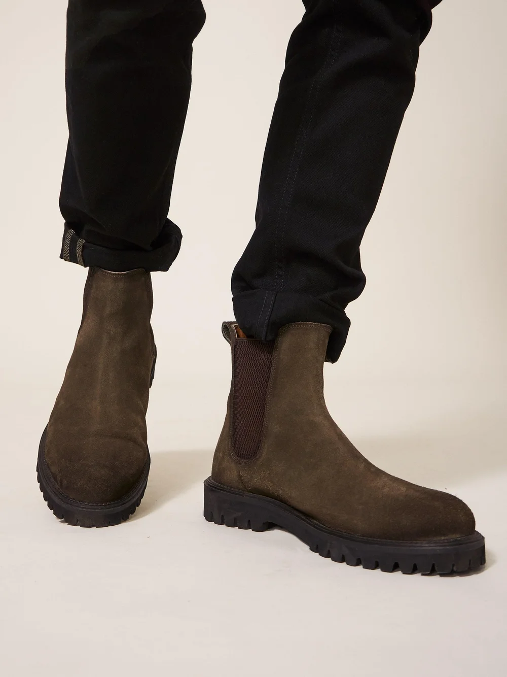 Bottes Chelsea en daim épais - Khaki Grn - 42 Image 1