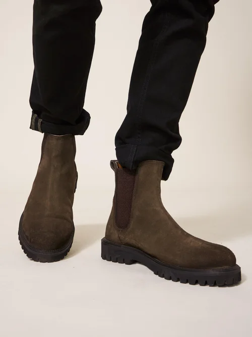 Bottes Chelsea en daim épais - Khaki Grn - 42 Image 1