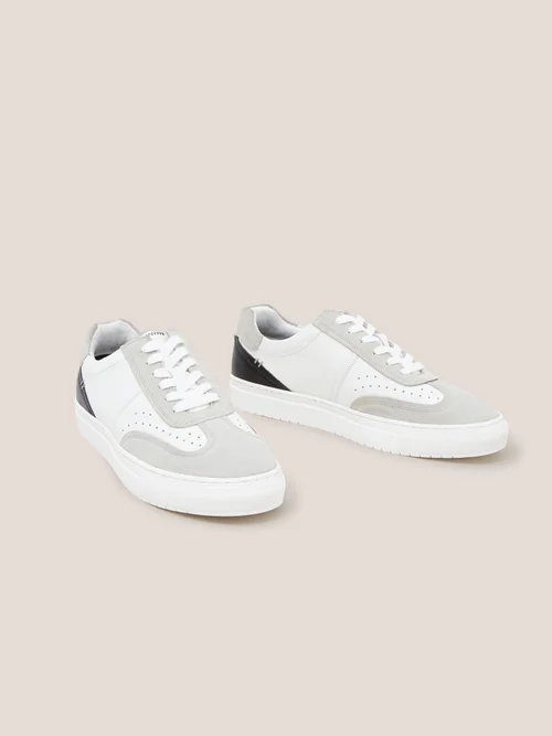 Baskets à lacets en cuir - White Mlt - 44 Image 3
