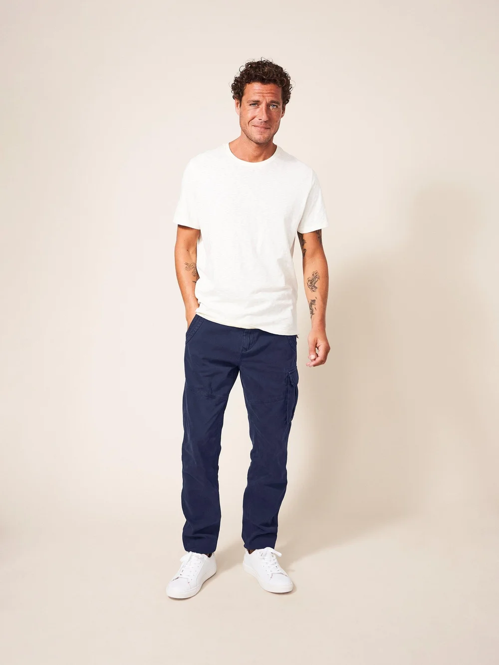 Pantalon cargo en coton biologique Kegworth - Dark Navy - 30/R Image 1