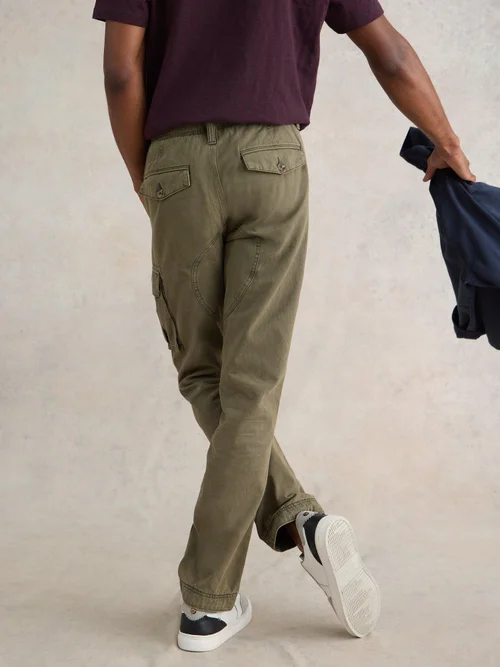 Pantalon cargo en coton biologique Kegworth - Khaki Grn - 30/R Image 4