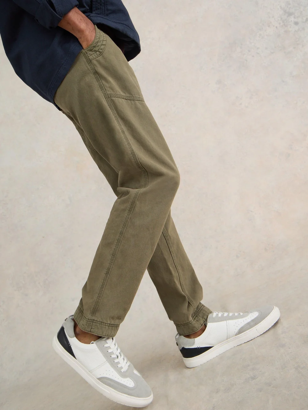 Pantalon cargo en coton biologique Kegworth - Khaki Grn - 30/R Image 1