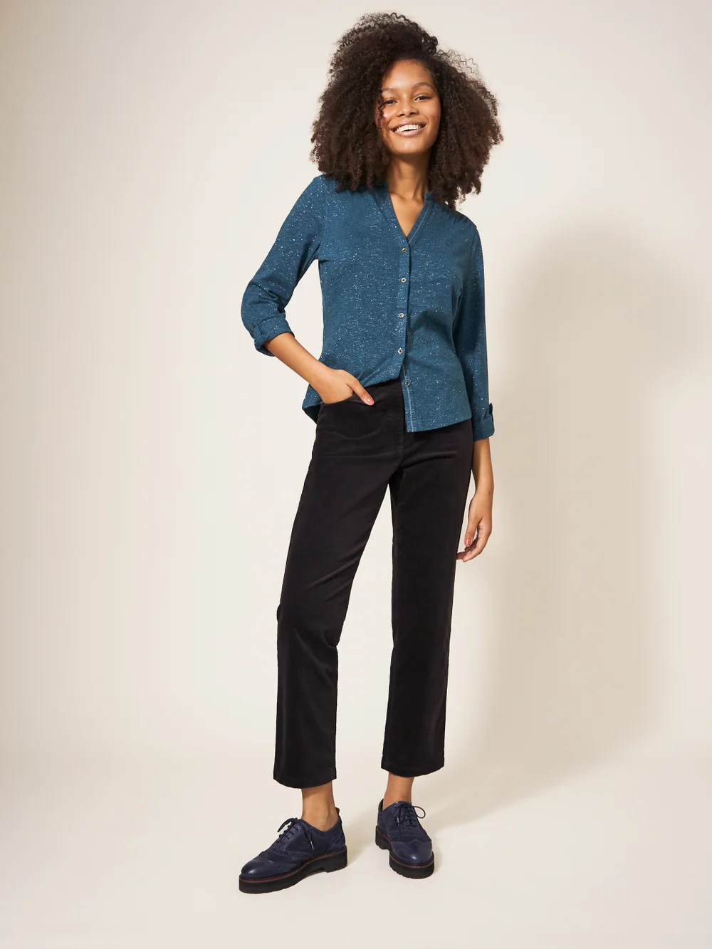 Pantalon en velours Savannah - Pure Blk - 38/R Image 1