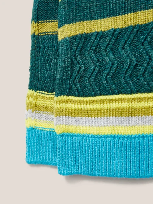 White Stuff Stripe Scarf - Green Mlt - Einheitsgröße Image 3