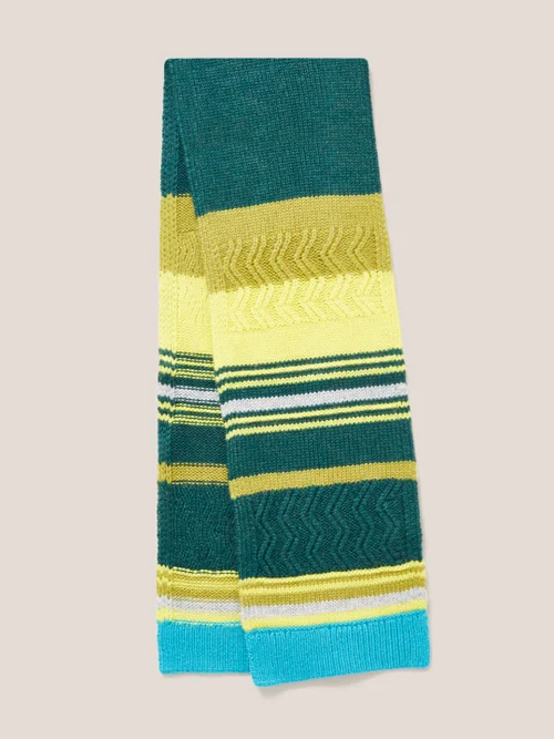 White Stuff Stripe Scarf - Green Mlt - Einheitsgröße Image 4