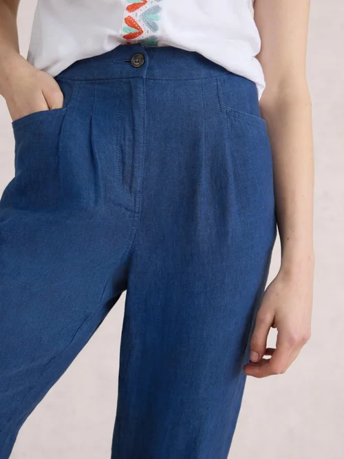Pantalon En Lin Rowena - Dark Navy - 38/R Image 3